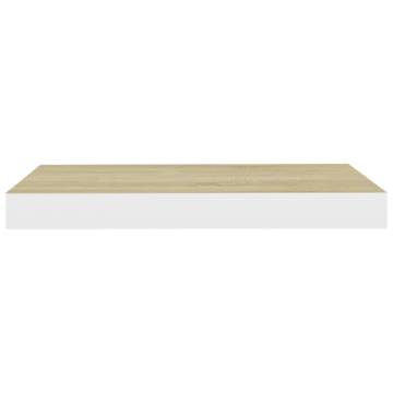 Floating Wall Shelf Oak & White - Stylish Home Décor