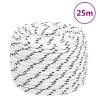 Braided Boat Rope White 14mm x 25m - Durable Polyester