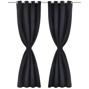 Blackout Curtains 2 pcs 135x175 cm Black - Hipomarket