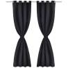 Blackout Curtains 2 pcs 135x175 cm Black - Hipomarket