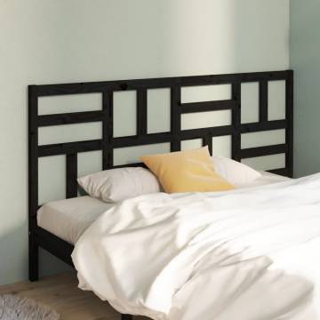 Black Solid Wood Bed Headboard - 206x4x104 cm | HipoMarket