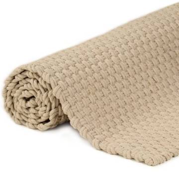 Rug Rectangular Natural 180x250 cm Cotton - Cozy & Stylish