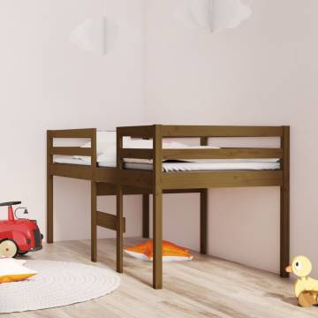 High Sleeper Bed Honey Brown - Solid Pine 75x190 cm