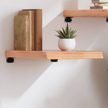 Light Brown Solid Oak Wall Shelf - Rustic Style | Hipomarket