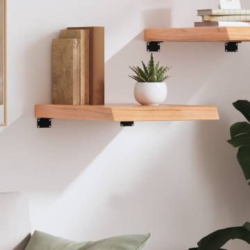 Light Brown Solid Oak Wall Shelf - Rustic Style | Hipomarket