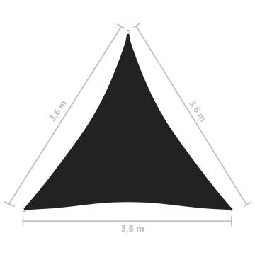 Sunshade Sail Oxford Fabric Triangular 3.6x3.6m Black | HipoMarket