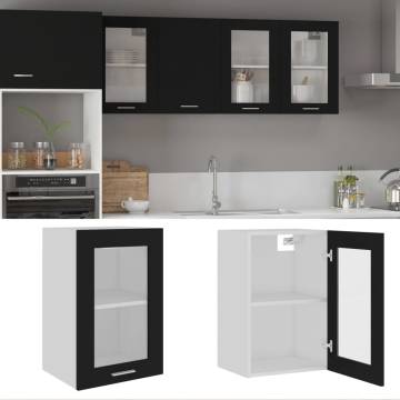 Hanging Glass Cabinet Black 40x31x60 cm | Hipo Market