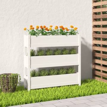 Planter White 112x25x104.5 cm Solid Wood Pine - Hipomarket