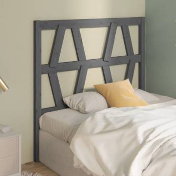 Stylish Grey Bed Headboard - Solid Pine Wood 96x4x100 cm