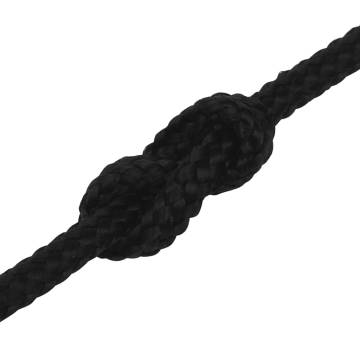 Work Rope Black 2mm 50m - Durable Polyester Rope for All Uses