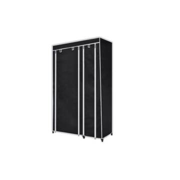 Durable Black Fabric Wardrobes - 2 pcs | HipoMarket