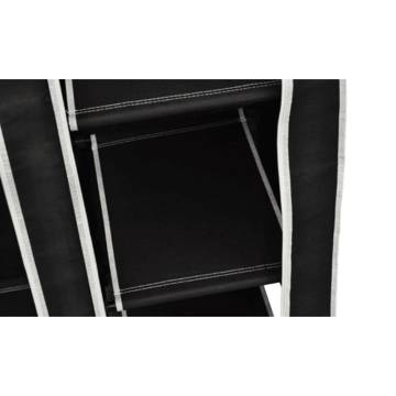 Durable Black Fabric Wardrobes - 2 pcs | HipoMarket