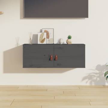 Wall Cabinet Grey 80x30x30 cm - Solid Pine Wood | HipoMarket