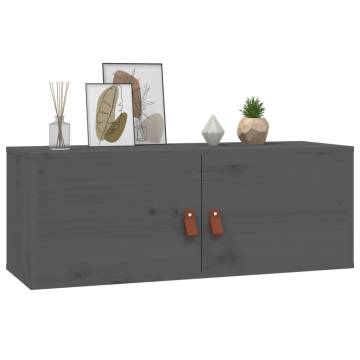 Wall Cabinet Grey 80x30x30 cm - Solid Pine Wood | HipoMarket