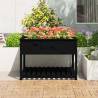 Stylish Black Planter with Shelf - Solid Pine Wood 111.5x81 cm