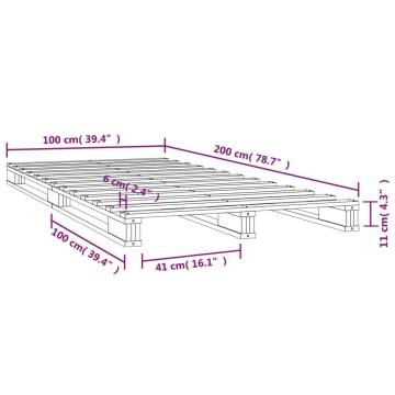 Pallet Bed Black 100x200 cm - Solid Pine Wood Frame