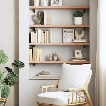 Wall Shelf Light Brown 80x20x4 cm Solid Oak - Rustic Storage