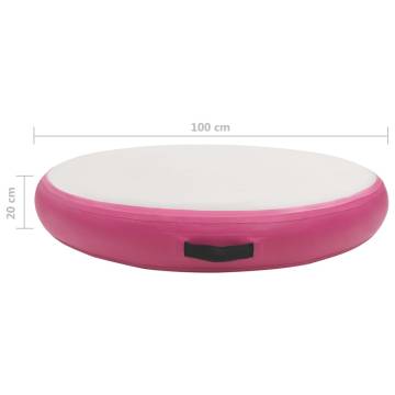 Inflatable Gymnastic Mat with Pump 100x100x20 cm - Pink