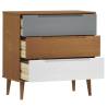 MOLDE Brown Drawer Cabinet - Solid Pine Wood - 80x40x80 cm