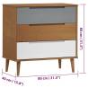 MOLDE Brown Drawer Cabinet - Solid Pine Wood - 80x40x80 cm