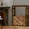 Honey Brown Firewood Rack - Solid Pine Wood 80x25x100 cm