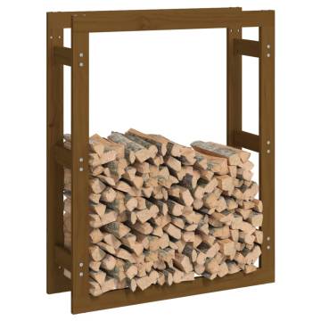 Honey Brown Firewood Rack - Solid Pine Wood 80x25x100 cm