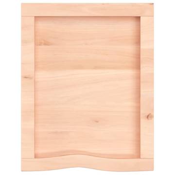 Untreated Solid Oak Wall Shelf - 40x50x(2-4) cm | HipoMarket