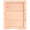 Untreated Solid Oak Wall Shelf - 40x50x(2-4) cm | HipoMarket