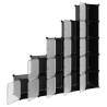 Storage Cube Organiser - 15 Cubes & Doors - Black PP