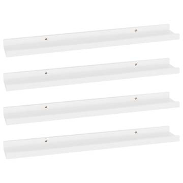 Stylish White Wall Shelves - Set of 4 | 60x9x3 cm