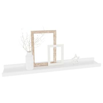 Stylish White Wall Shelves - Set of 4 | 60x9x3 cm