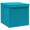 Stylish Baby Blue Storage Boxes with Covers - 10 pcs | HiPoMarket