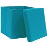 Stylish Baby Blue Storage Boxes with Covers - 10 pcs | HiPoMarket