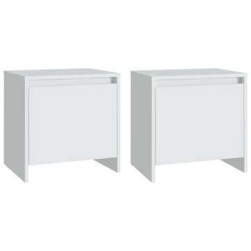 Elegant White Bedside Cabinets - 2 pcs | Hipomarket