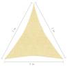 Beige Sunshade Sail 5x7x7m - Durable HDPE Outdoor Shelter