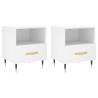 White Bedside Cabinets 2 pcs - Modern Engineered Wood Design