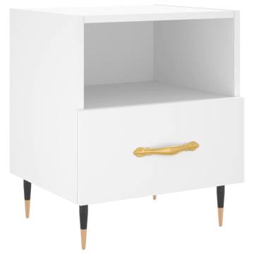 White Bedside Cabinets 2 pcs - Modern Engineered Wood Design