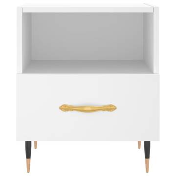 White Bedside Cabinets 2 pcs - Modern Engineered Wood Design