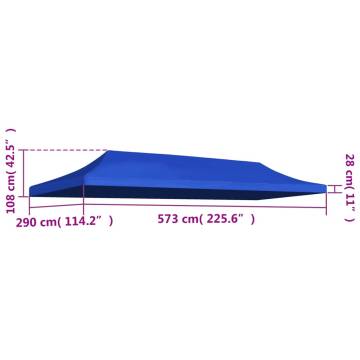 Party Tent Roof 3x6 m Blue - Ideal Replacement for Your Tent