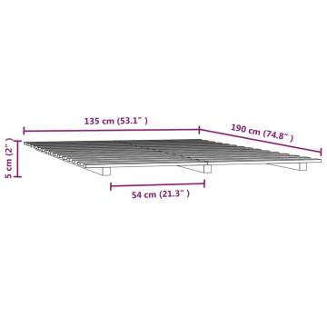 White Solid Wood Pine Bed Frame 135x190 cm - Stylish & Sturdy