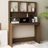 Desk with Shelves Brown Oak 110x45x157 cm Engineered Wood Colour brown oak 