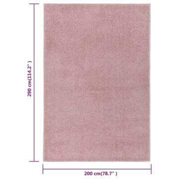 Elegant Pink Short Pile Rug 200x290 cm | Hipomarket