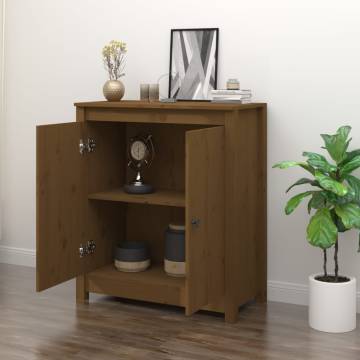 Honey Brown Solid Wood Pine Sideboard - 70x35x80 cm