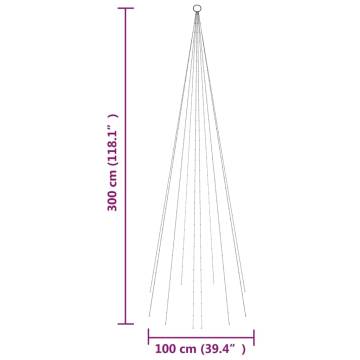 Christmas Tree on Flagpole - 310 Blue LEDs | 300 cm