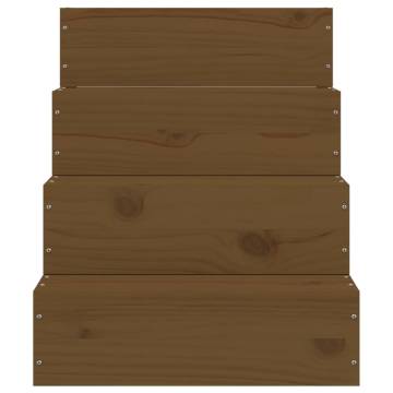 Pet Stair Honey Brown - Solid Pine Wood 40x49x47 cm | Hipo Market