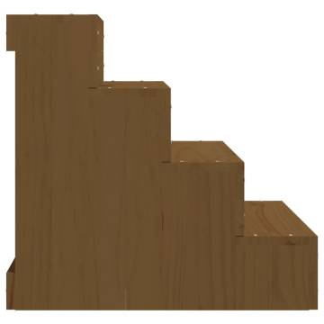 Pet Stair Honey Brown - Solid Pine Wood 40x49x47 cm | Hipo Market