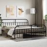 Metal Bed Frame with Headboard and Footboard Black 200x200 cm Colour black Size 200 x 200 cm Model with headboard & footboard 