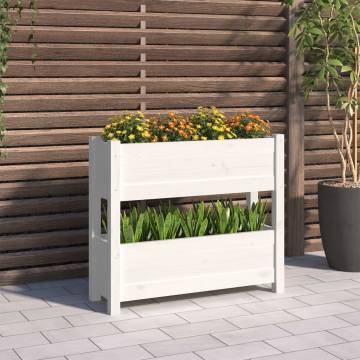 Elegant White Pine Planter - 77x25x66 cm | HipoMarket