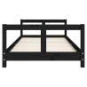 Kids Bed Frame Black 80x200 cm - Solid Pine Wood Design