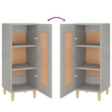 Stylish Concrete Grey Sideboard - 34.5x34x90 cm